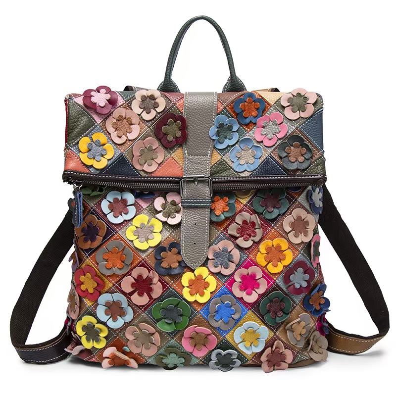 Vintage Women Fashion - Tas Ransel Kulit Asli Wanita Vintage,
