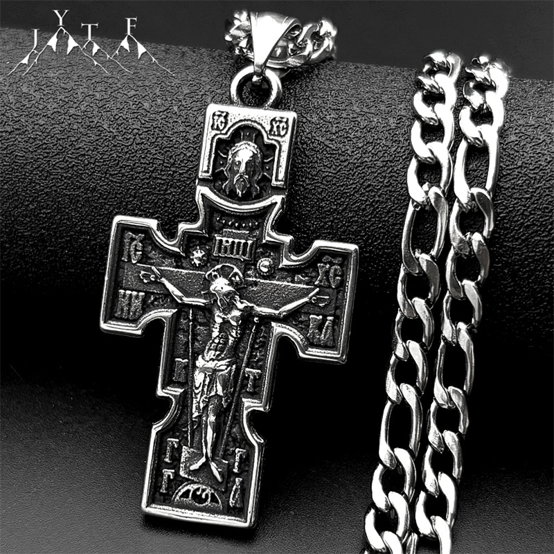 Vintage Fashion Icons - Kalung Liontin Salib Yesus Ortodoks Vintage