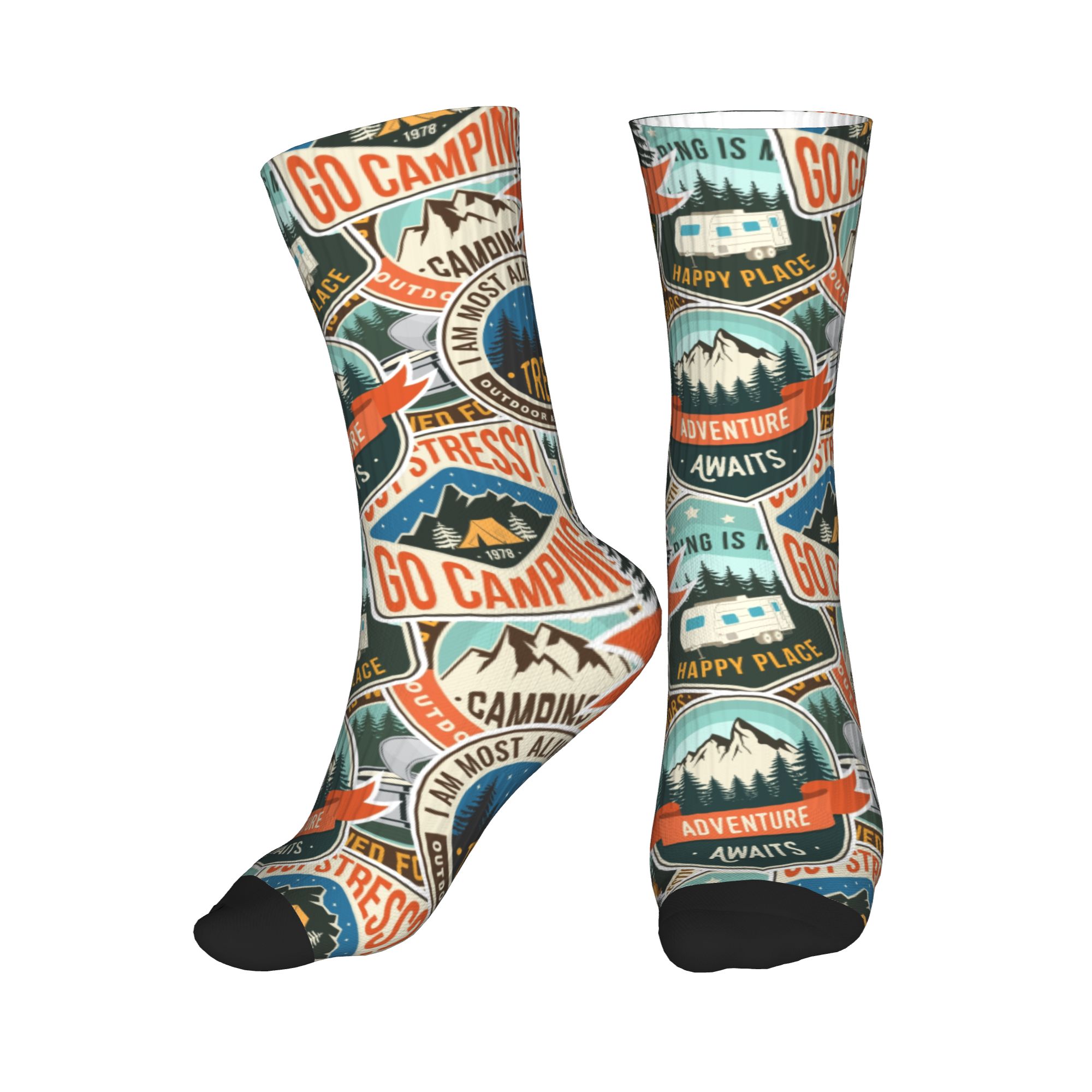 Vintage Fashion Mens - Kaus Kaki Pria Vintage Motif Gunung