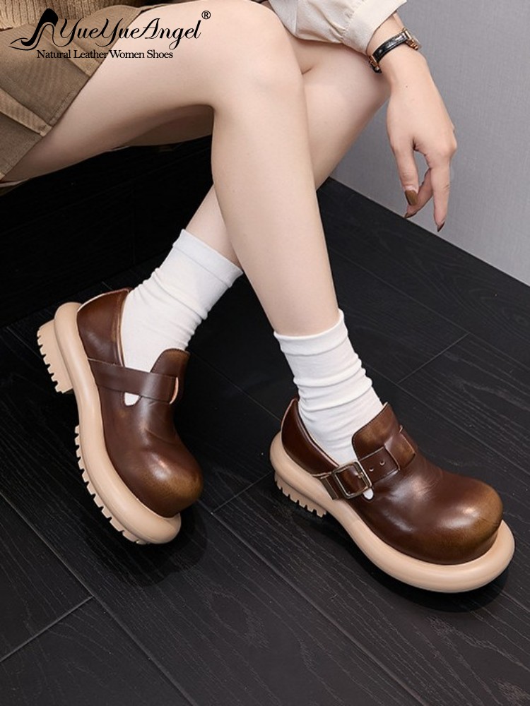 Vintage Fashion Mens - Sepatu Derby Kulit Asli Gaya Vintage