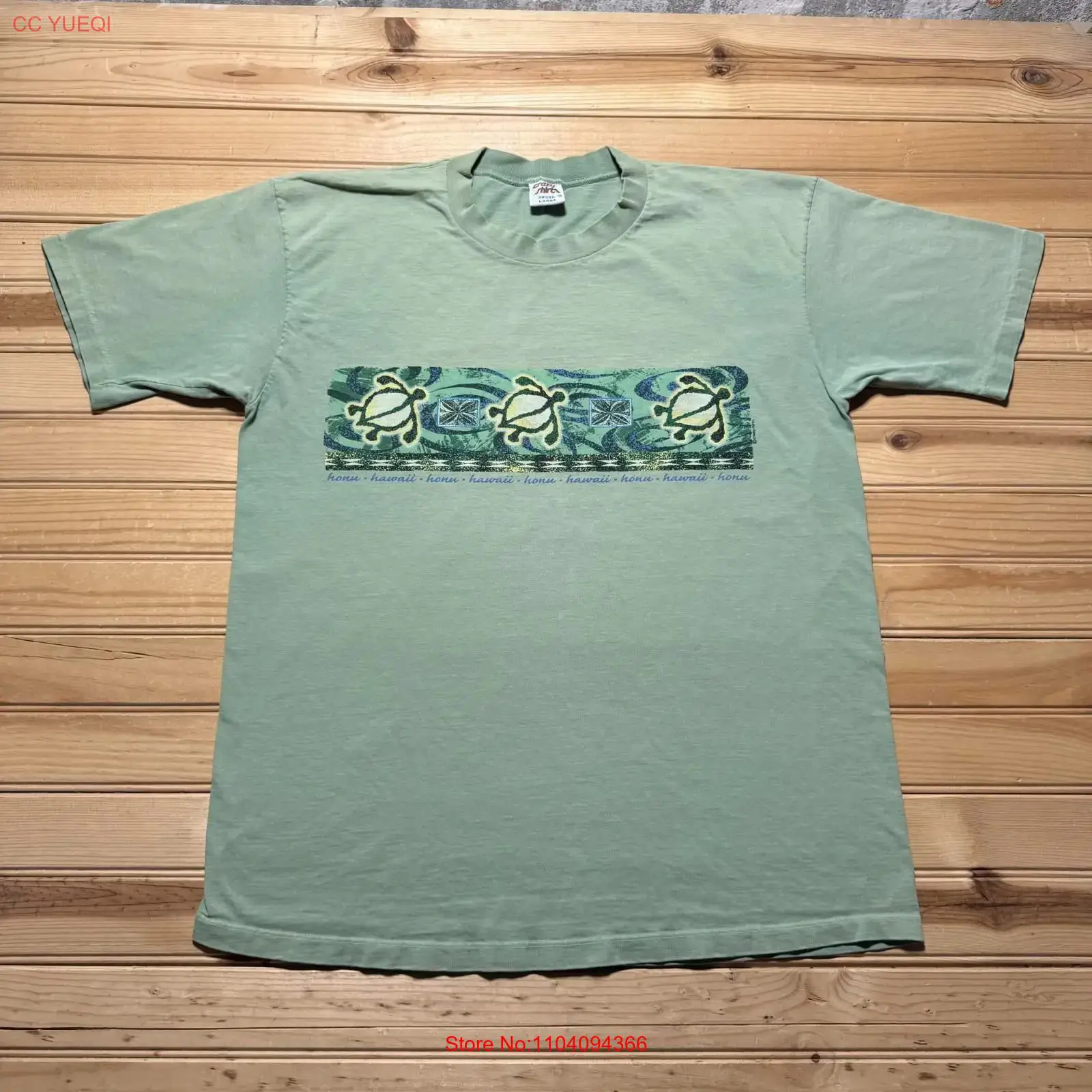 Turtleneck Knit 90S - Kaos Vintage 90an Hawaii Honu Sea
