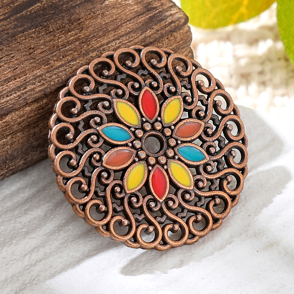 Vintage Fashion Earrings - Liontin Bulat Enamel Tembaga Perunggu Antik