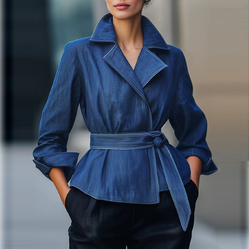 Vintage Women Fashion - Jaket Denim Wanita Musim Gugur Semi