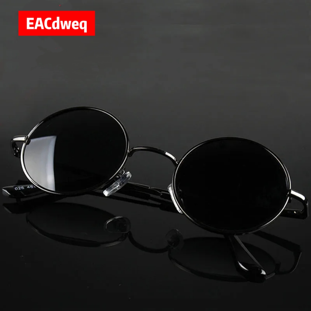 Vintage Fashion Girl - Kacamata Hitam Bulat Retro Vintage Pria