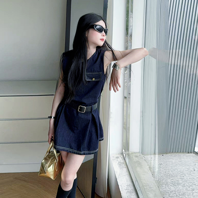 Gaun Bodysuit Denim Fashion An - Vintage Fashion Girl ulasan dan harga