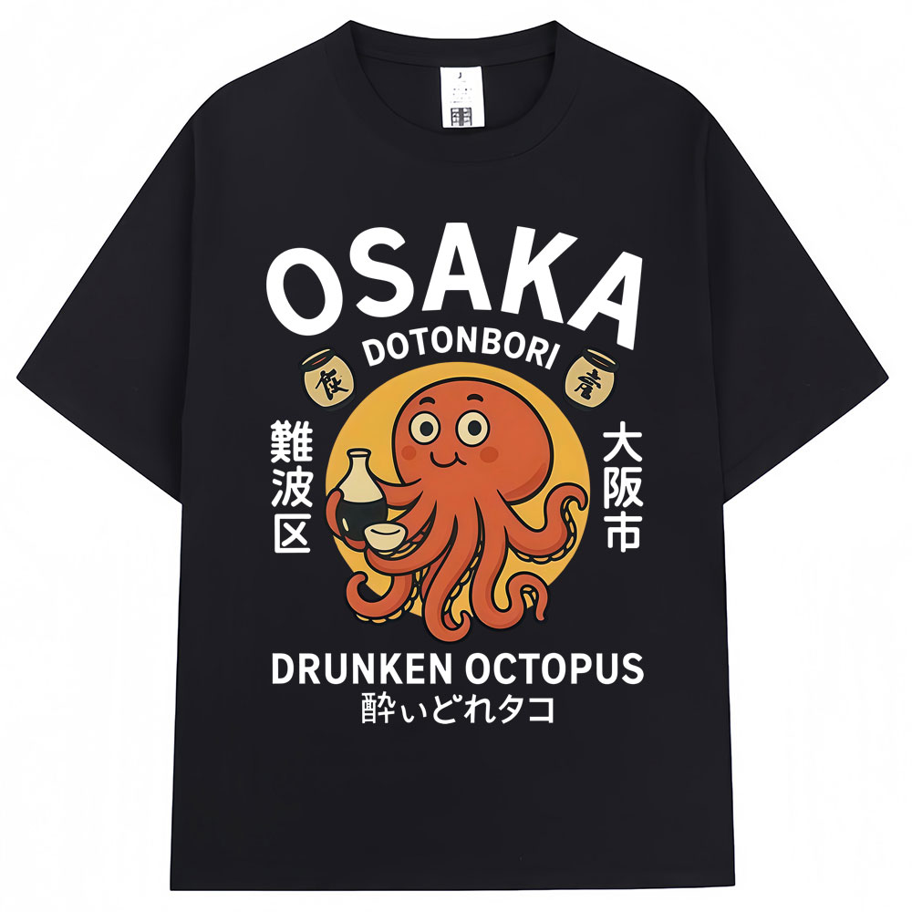 Kaos Grafis Gaya Jepang Drunke - Vintage Fashion Osaka ulasan dan harga