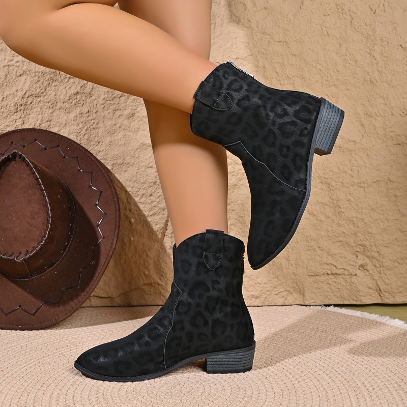 Sepatu bot pendek motif leopar - Vintage Style Women Fashion ulasan dan harga