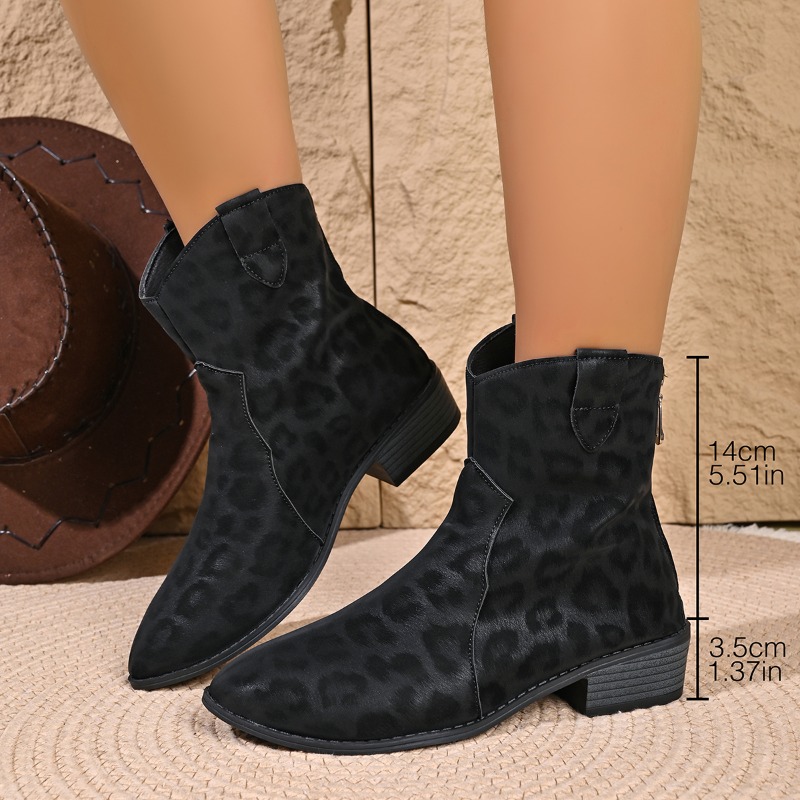 Sepatu bot pendek motif leopar - Vintage Style Women Fashion ulasan dan harga
