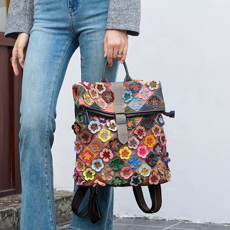 Tas Ransel Kulit Asli Wanita V - Vintage Women Fashion ulasan dan harga