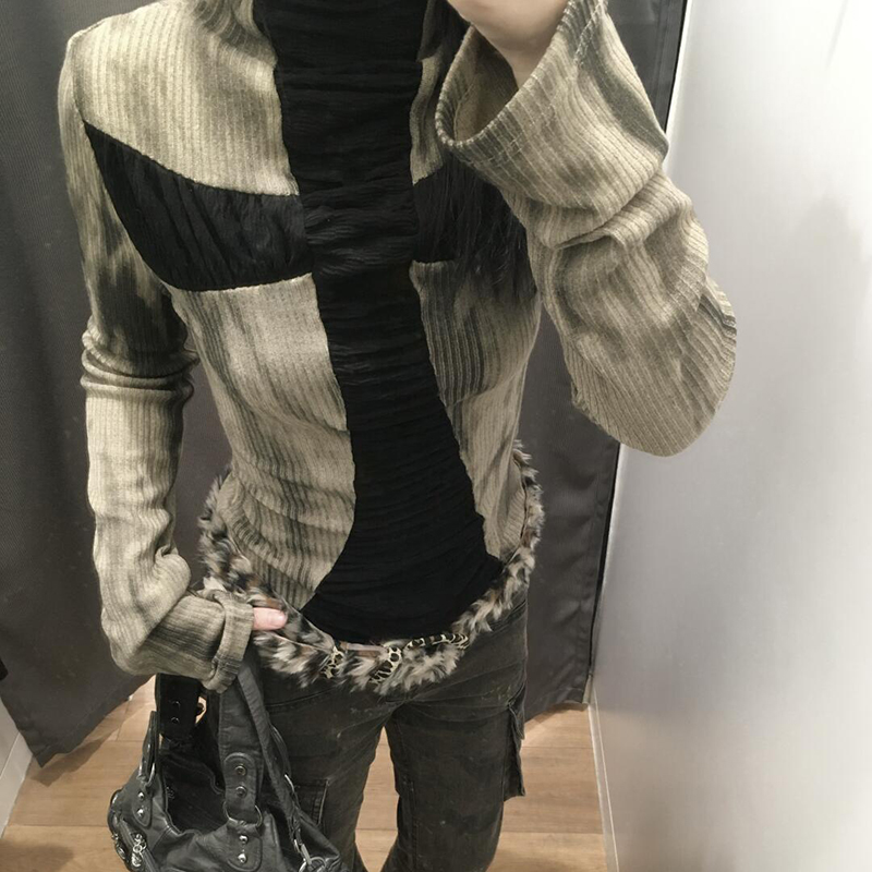 Atasan slim subkultur Goth Cro - Turtleneck Knit 90S ulasan dan harga