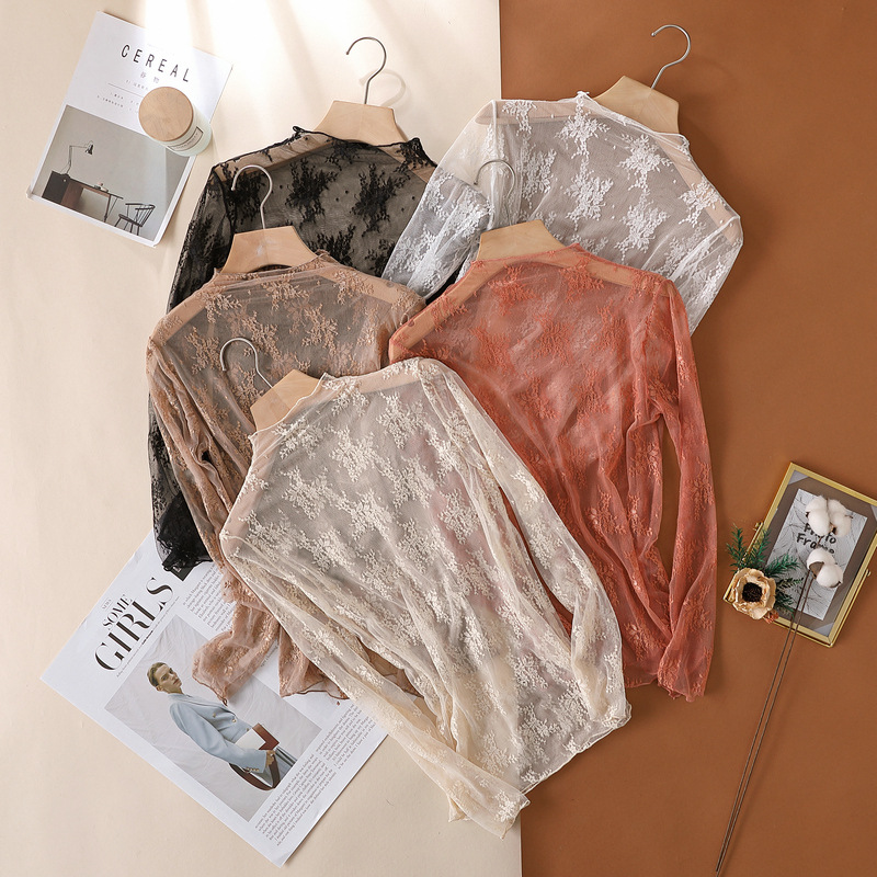 JIAYAN Blus Renda Baru Musim S - Turtleneck Knit 90S ulasan dan harga