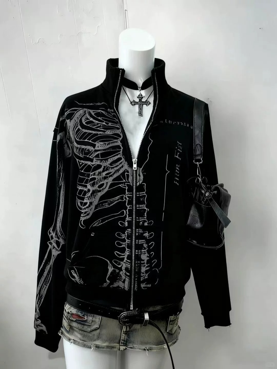 Jaket Hoodie Hitam Gaya Punk S - Vintage Fashion Subculture ulasan dan harga