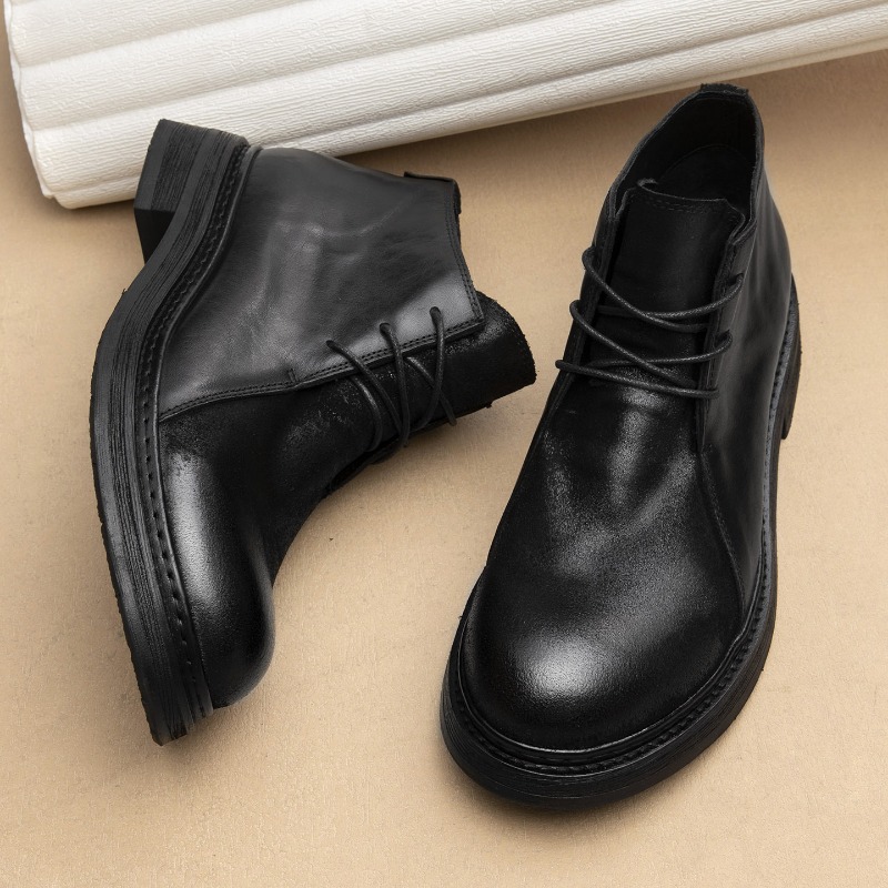 Sepatu Bot Kulit Asli Pria Vin - Vintage Fashion Mens ulasan dan harga