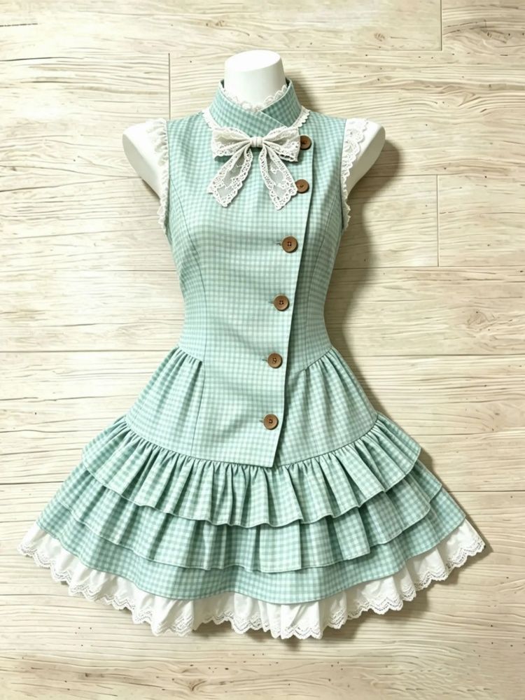 Gaun Himekaji Vintage Y2k Set  - Turtleneck Knit 90S ulasan dan harga