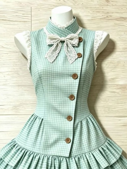 Gaun Himekaji Vintage Y2k Set  - Turtleneck Knit 90S ulasan dan harga