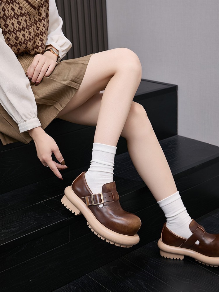 Sepatu Derby Kulit Asli Gaya V - Vintage Fashion Mens ulasan dan harga