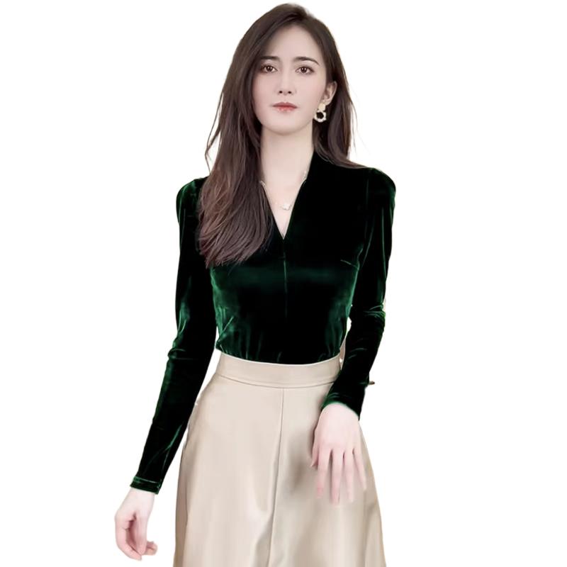 Kemeja beludru lengan panjang  - V Vintage Fashion ulasan dan harga