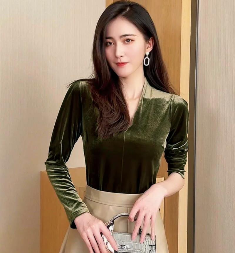 Kemeja beludru lengan panjang  - V Vintage Fashion ulasan dan harga