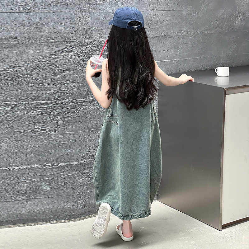 Gaun Denim Tanpa Lengan Kualit - Vintage Fashion Girl ulasan dan harga