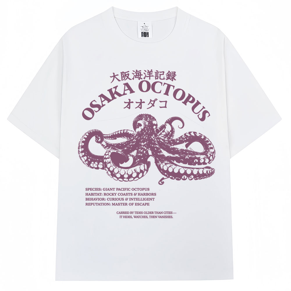 Kaos Gaya Jepang Osaka Octopus - Vintage Fashion Osaka ulasan dan harga