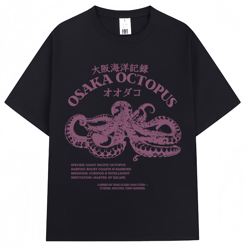 Kaos Gaya Jepang Osaka Octopus - Vintage Fashion Osaka ulasan dan harga