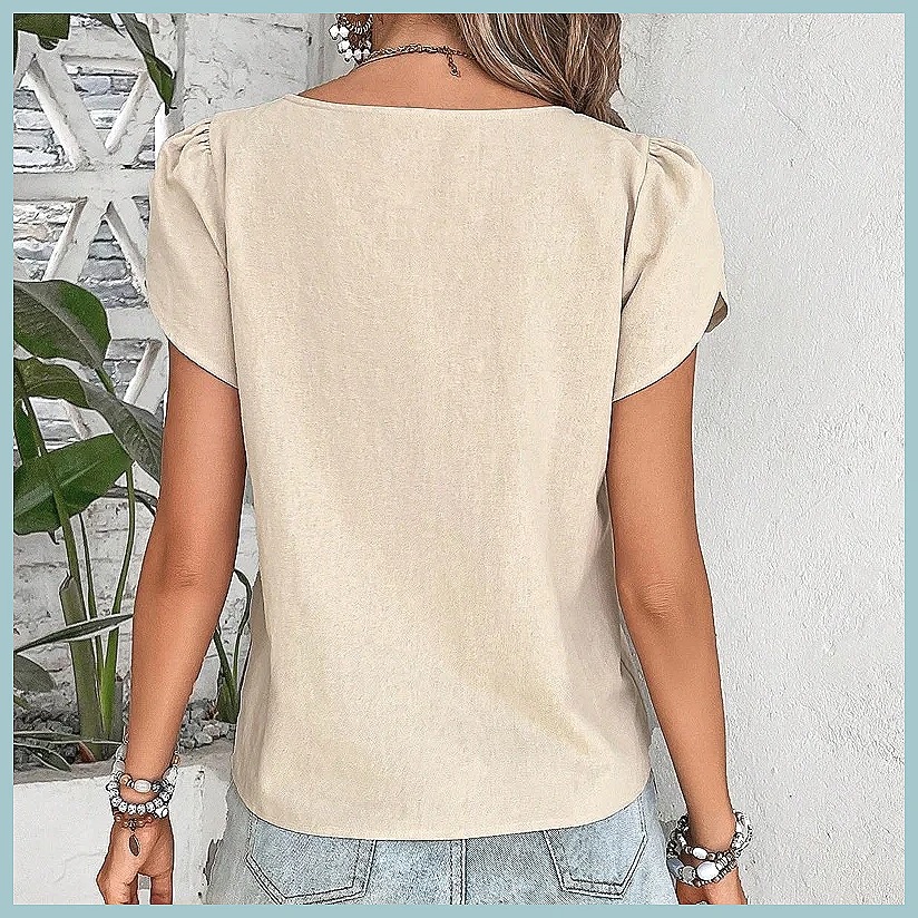 Blus Warna Solid Vintage Musim - Vintage Women Fashion ulasan dan harga