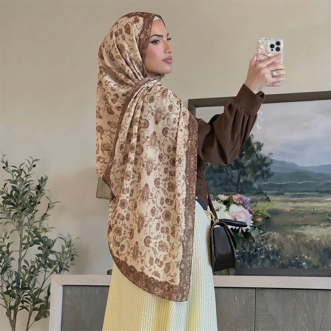 Hijab Cetak Bunga Vintage Lemb - Vintage Women Fashion ulasan dan harga