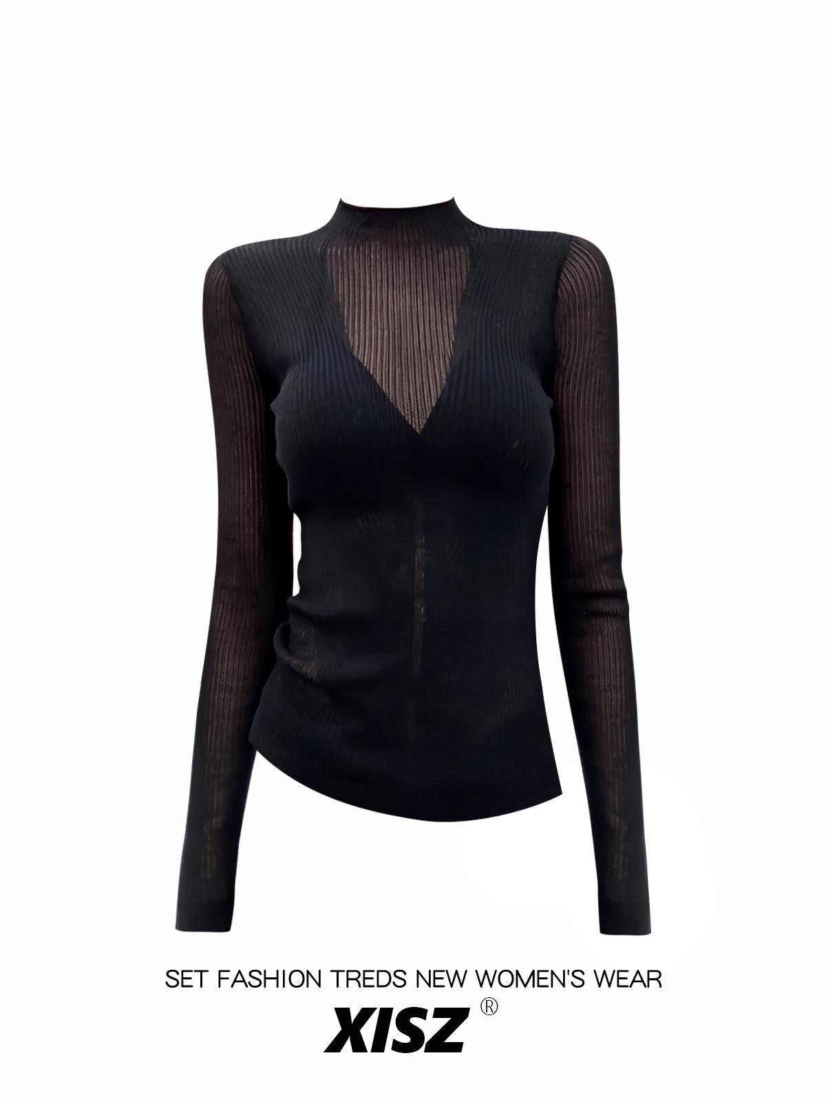 Kaos Gothic Hitam Wanita Haraj - Turtleneck Knit 90S ulasan dan harga